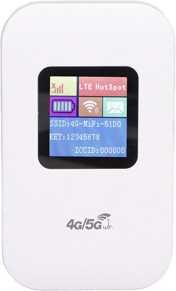 Mobile Wi Fi Hotspot, 4G LTE Desbloqueado Dispositivo Wi Fi Hotspot, Roteador Portátil Com Slot para Cartão SIM para Viagem, até 10 Usuários 1,44in LED Display 2100mAh Bateria