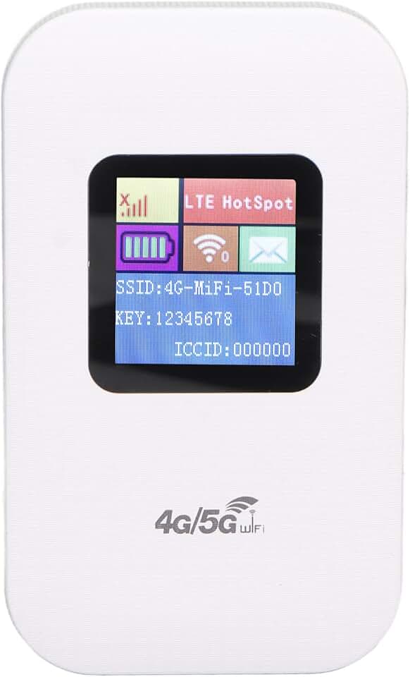 Mobile Wi Fi Hotspot, 4G LTE Desbloqueado Dispositivo Wi Fi Hotspot, Roteador Portátil Com Slot para Cartão SIM para Viagem, até 10 Usuários 1,44in LED Display 2100mAh Bateria