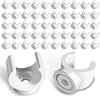 OWMOSYX 50 Pack 1/2 Inch PEX Clips - Durable PVC 16mm Pipe Hangers, Tool-Free U-Clamps for Secure Tubing Support