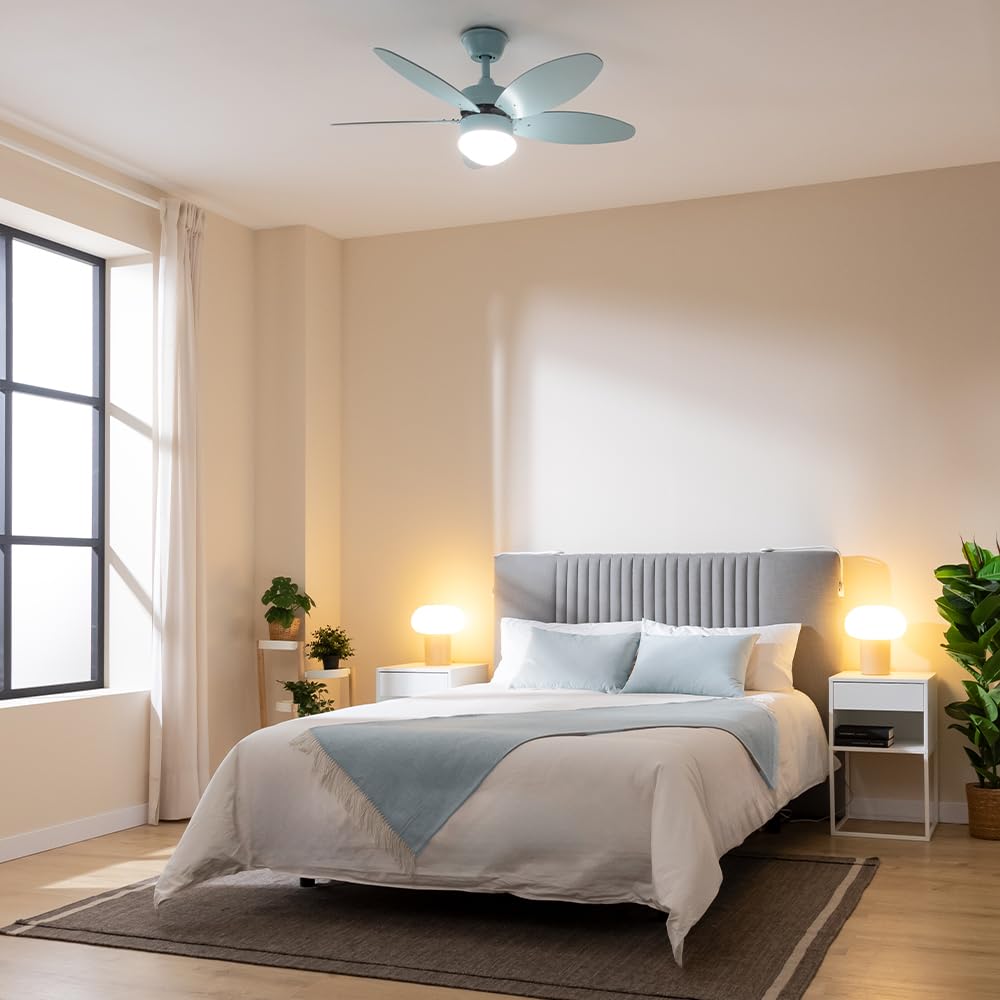 Cecotec - Ventilateur de Plafond avec Lumière EnergySilence Aero 4260 Full Sky - 40 W, Diamètre 106 cm, Lampe Intégrée, Télécommande, Minuterie 8 Heures, 6 Vitesses, 5 Pales, Été/Hiver