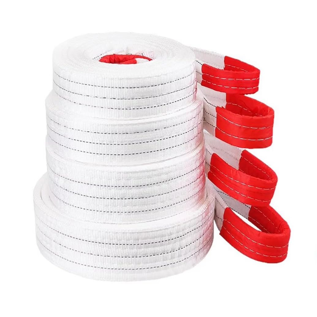Eslinga de Remolque de Alta Resistencia con Ganchos metálicos de Seguridad, 5 m, 10 t, grillete de Nailon Azul Reforzado y Resistente a la Rotura, Cuerda de Remolque para recuperación de veh