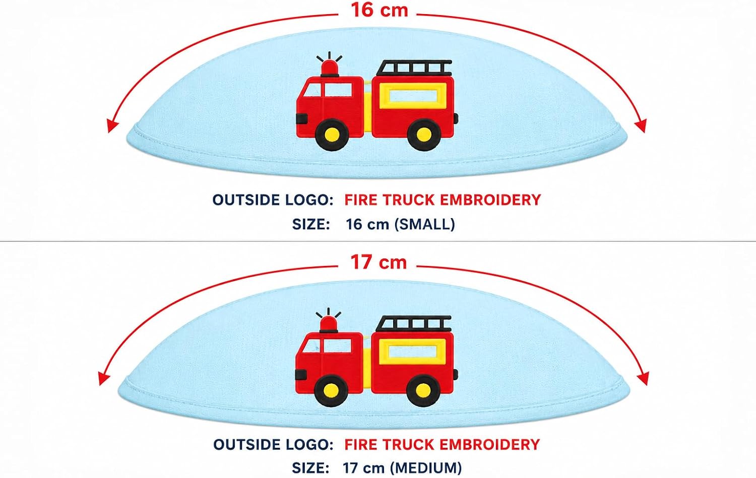 Kids Kippah for Boys – Light Blue Yarmulke with Clip – Embroidered Fire Truck Design – Soft Comfortable for Children