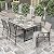 HERA'S HOUSE Patio Table and Chairs, 64" Wood-Like Metal Table with Umbrella Hole, 7 Pieces Outdoor Dining Sets for Yard Garden Porch Deck, Brown