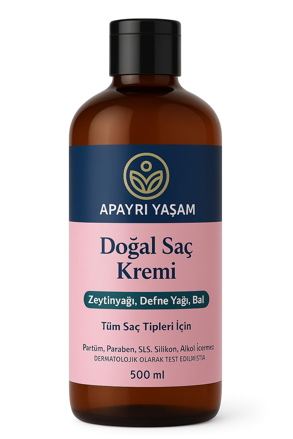 Zeytinyağı Defne Yağı Bal Özlü Tüm Saç Tipleri İçin Doğal Saç Kremi 500 ML