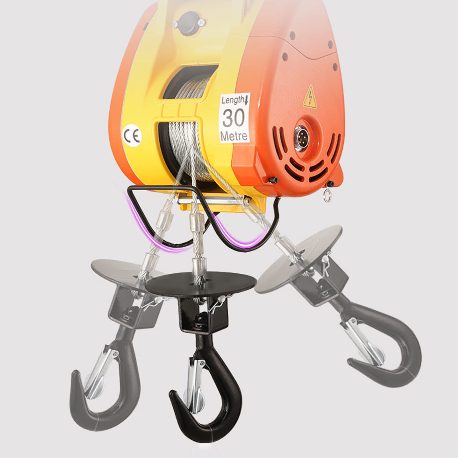 Paranco Elettrico Verricello Elettrico 360Kg 220V Montacarichi Elettrico 1700W Paranco Elettrico, Argano con Telecomando Wireless, per Officine Officina Domestica del Negozio,B.360kg