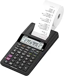 Calculadora Com Bobina HR-8RC-WE-B-DC 12 Dígitos Preta Casio