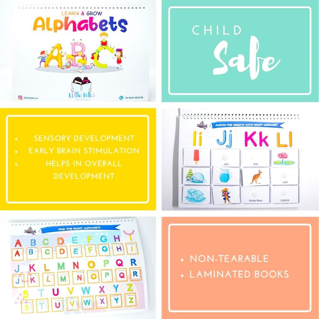 Littlefolks Kid's Alphabets Learning Book, Activity Binders for Kids