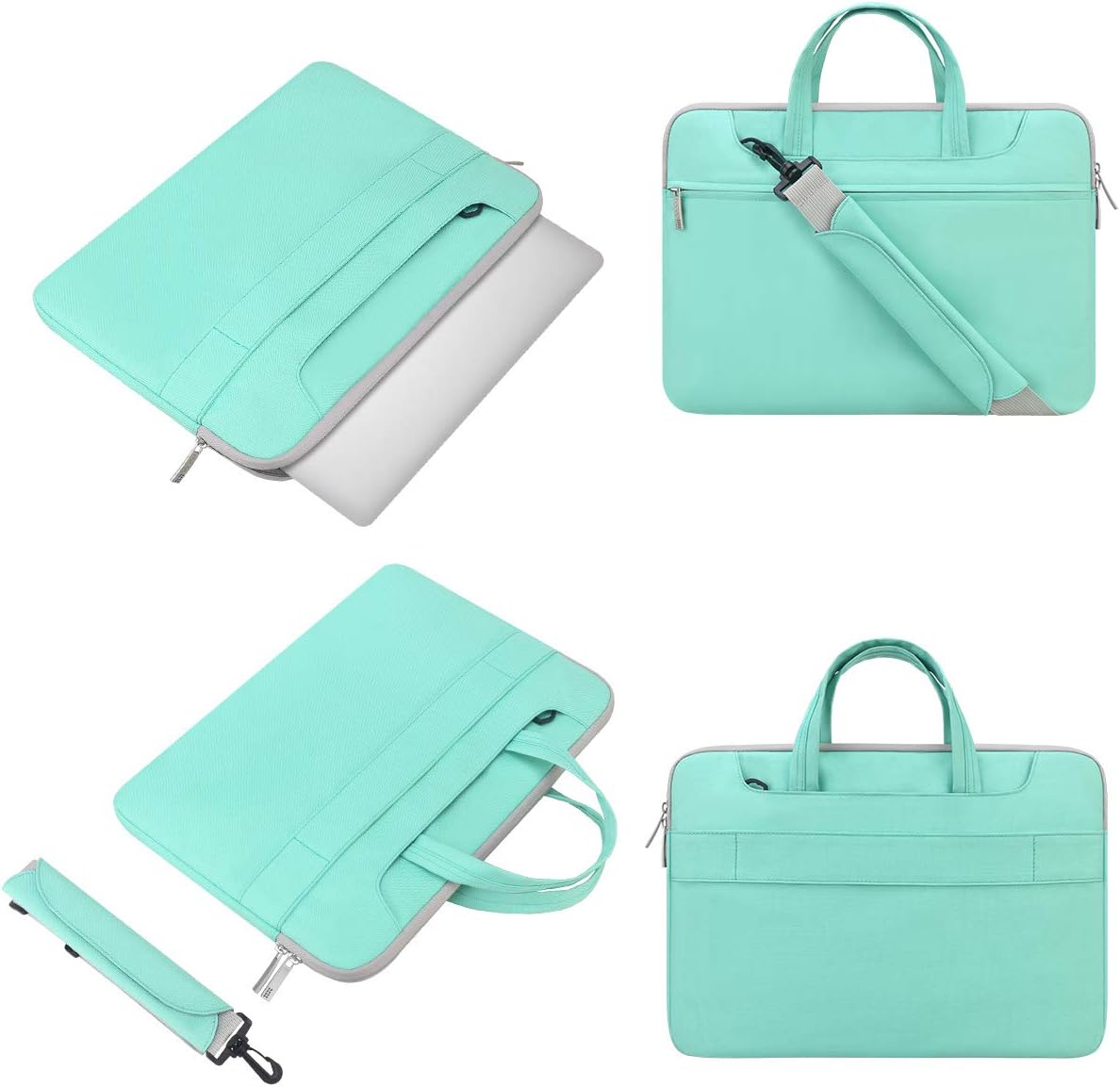 Lacdo 15.6 Inch Laptop Shoulder Bag Sleeve Case for 15.6" Acer Aspire 5 E 15, Predator Helios 300, Flagship/ASUS VivoBook 15, TUF FX505 / Dell Inspiron 15 / IdeaPad/HP Pavilion, Envy, Mint Green