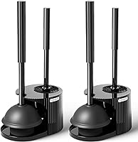 Vista 14 de FORASTO- Juego de desatascador y cepillo para inodoro 2 en 1, desatascador con mango alargado, herramientas de limpieza para baño, suministros