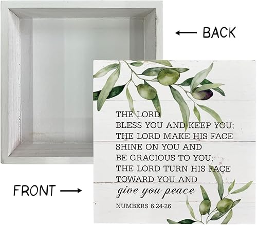 Miniatura 3 de Letrero cristiano, decoración de las Escrituras, caja de madera, decoración de escritorio, letreros de arte de mesa, decoración del hogar vegetal,