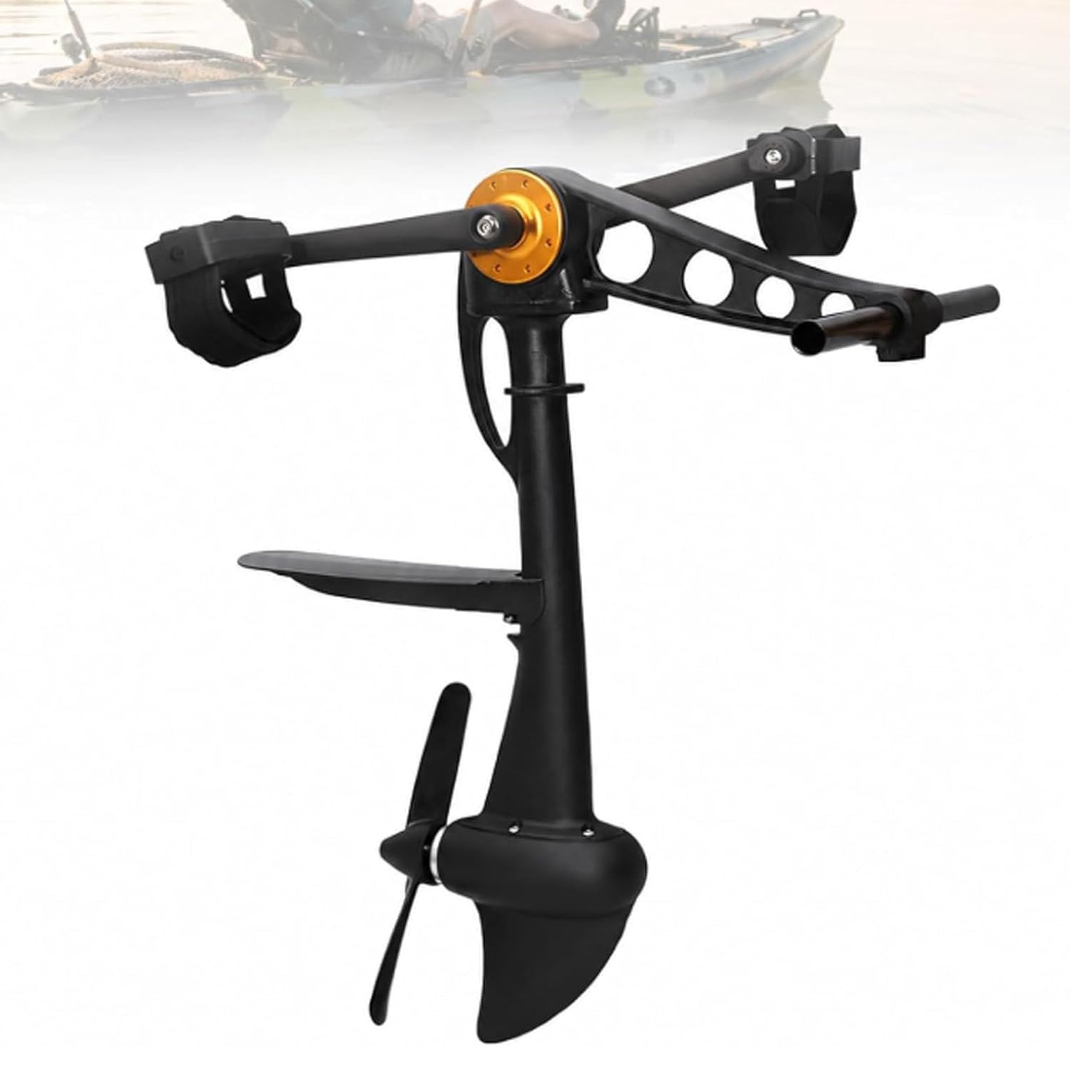 Kajak-Pedalantrieb mit Motor, komplettes Pedalantriebs-Set, Kurbelantriebssystem aus Aluminiumdruckguss mit Einzelpropeller, umkehrbares Links-/Rechts-Zahndesign für Kajaks, SUPs und Surfbretter