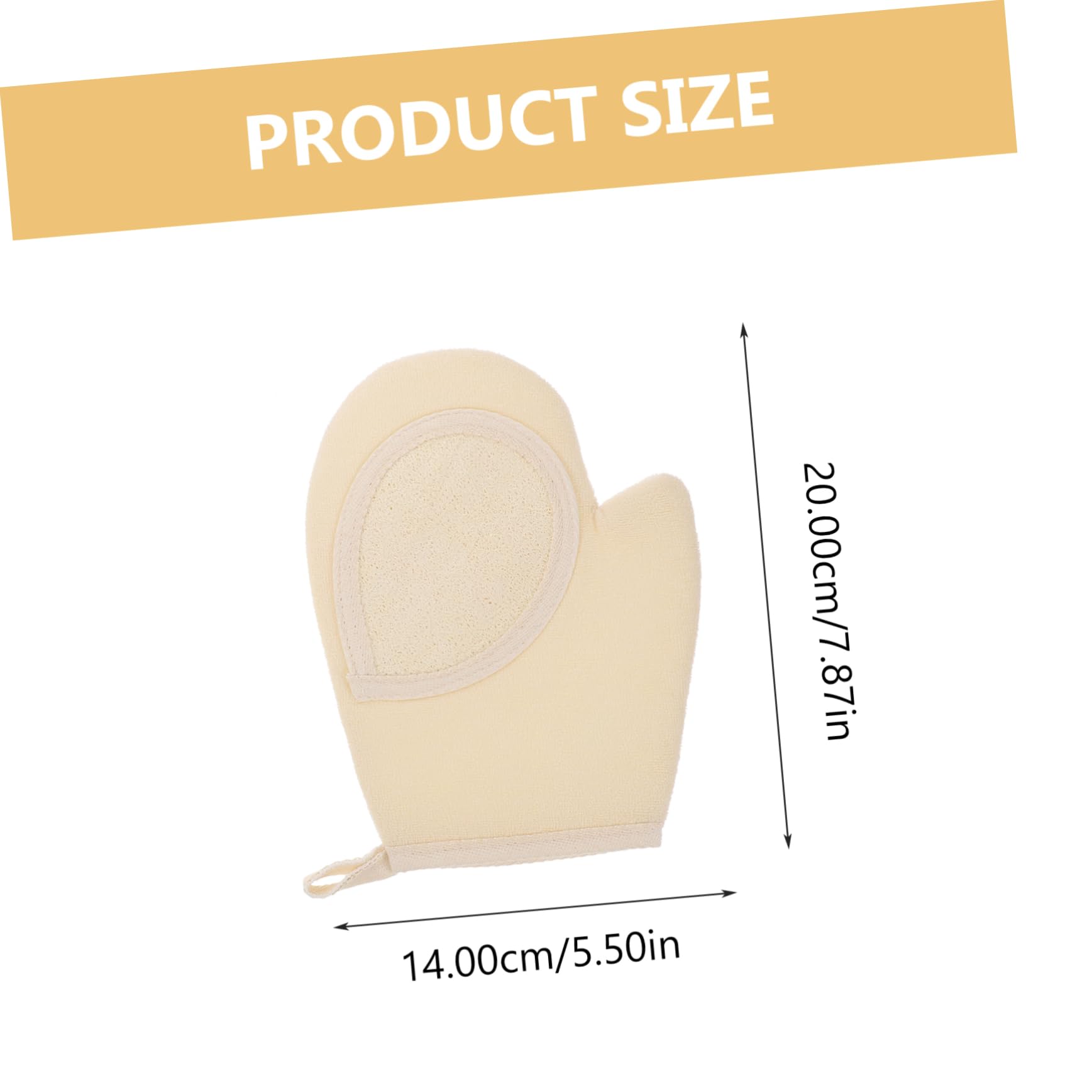 VICASKY 2Pcs Exfoliating Bath Gloves Durable Natural Loofah Body Scrub Mitts for Deep Clean Comfortable and Labor Saving for Shower and Beige