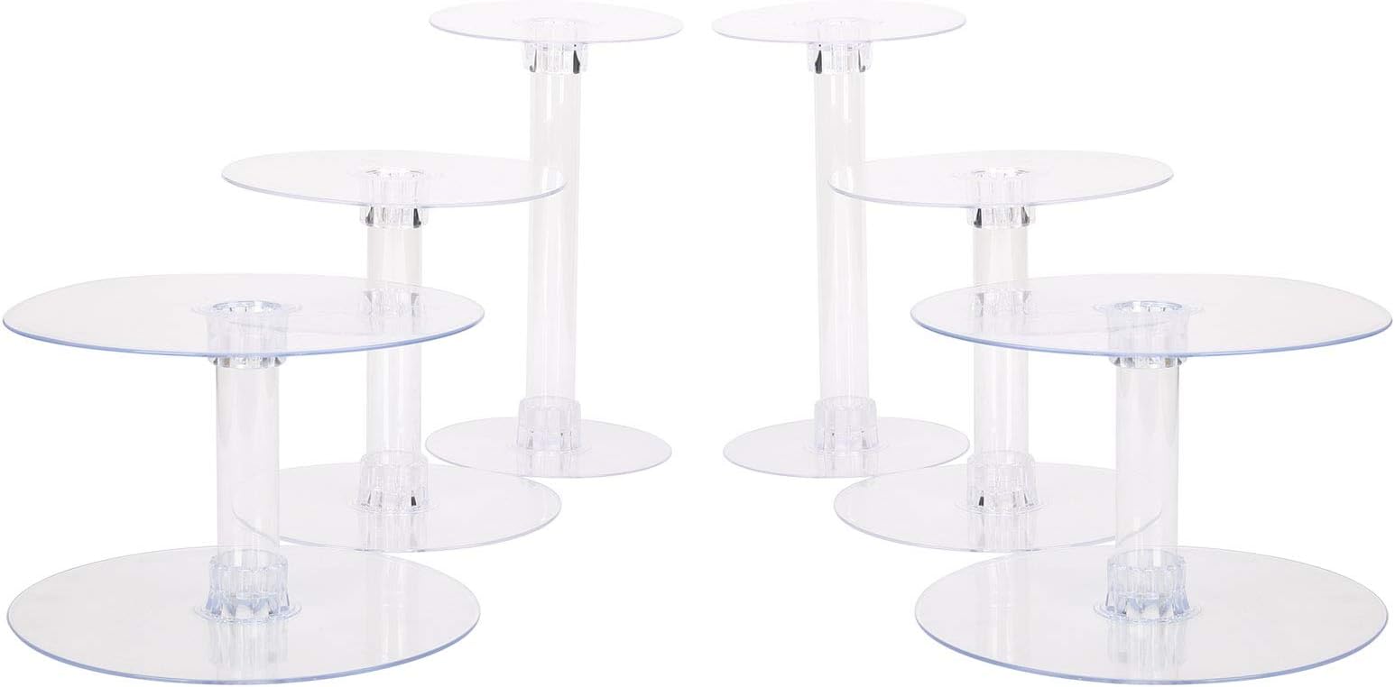 Balsa Circle 7 Tiers Clear Round Crystal Acrylic Cupcake Stand - Tiered Dessert Food Display Serving Tower Birthday Party Wedding