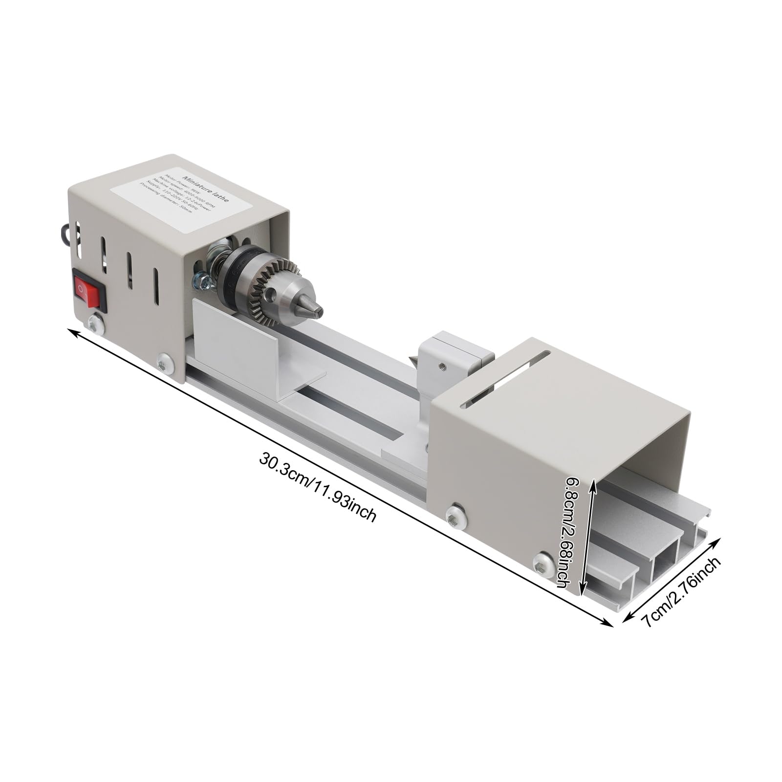 Mini torno para madera, 96 W, 4000 – 9000 rpm (7 niveles), de metal con 6 herramientas de grabado, compacto para bricolaje, bricolaje y talla de madera