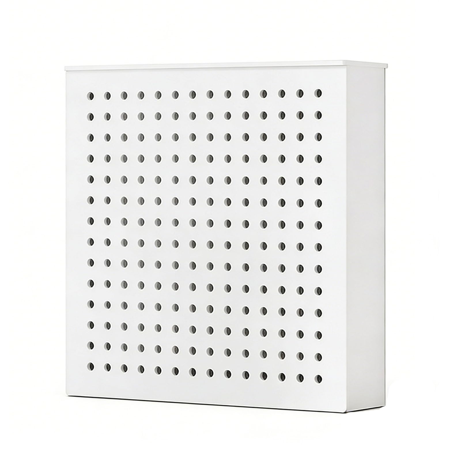 Cubre radiadores para ocultar calefaccion vieja con panel perforado de salon