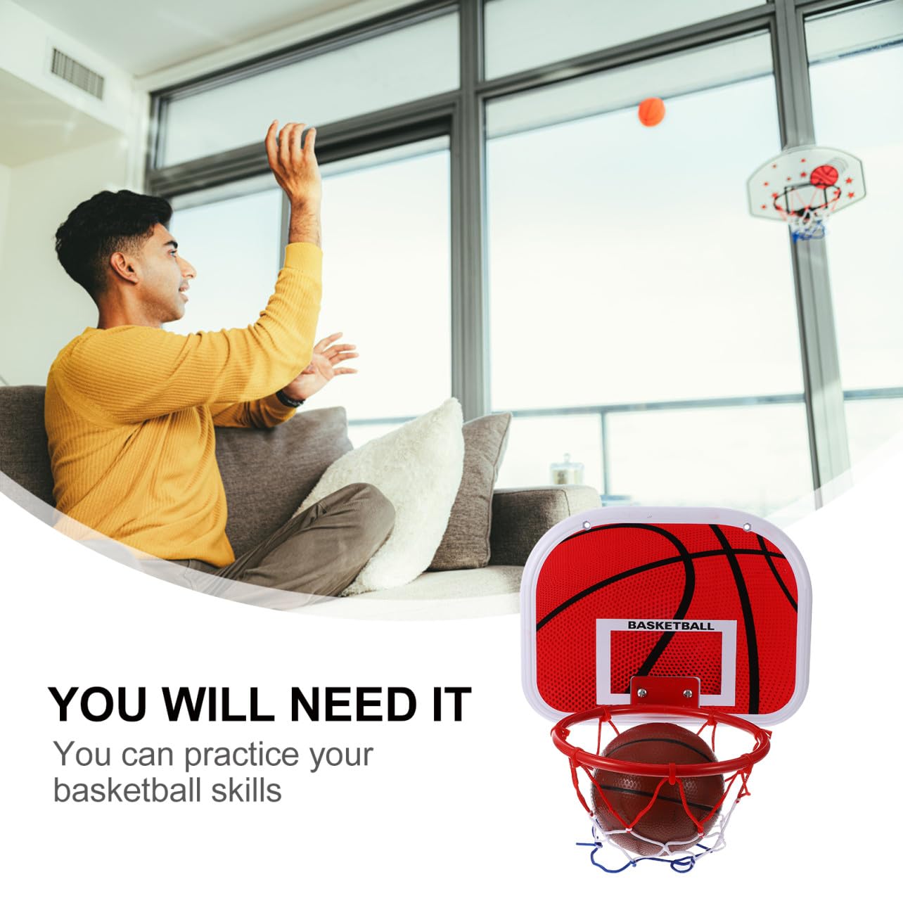 ORFOFE Tablero De Baloncesto Colgante Sin Taladrar De Hierro para Aro De Baloncesto para Tablero De Interior y Exterior Juguete De Práctico