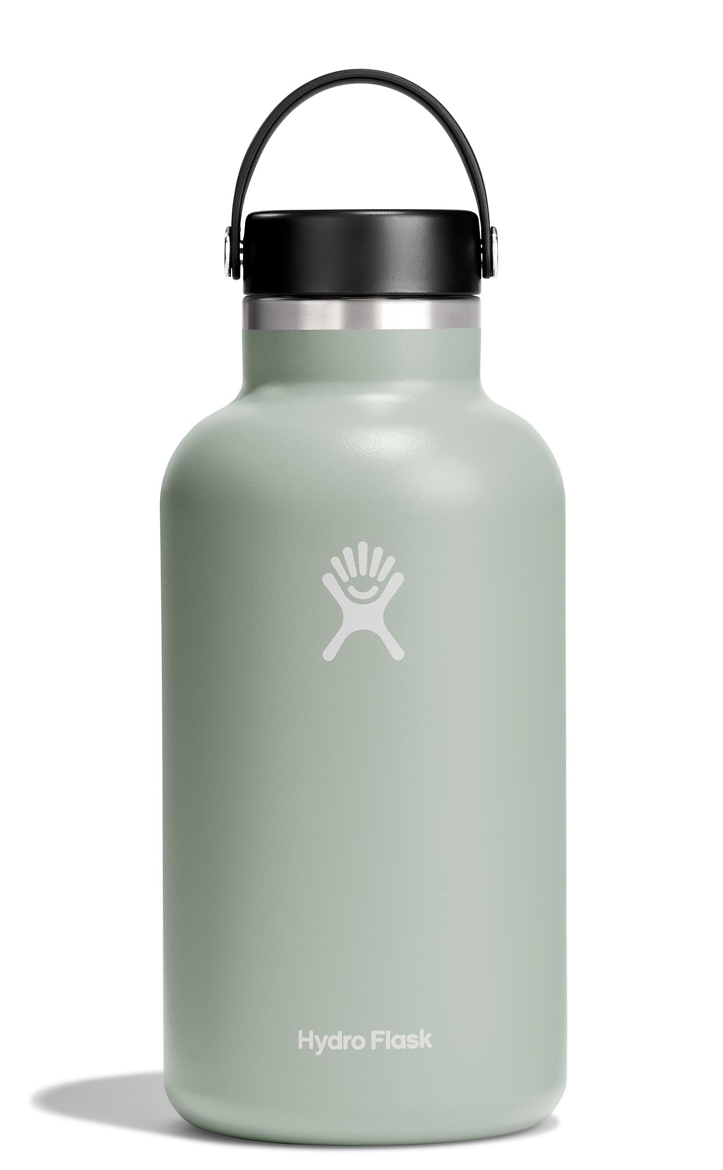 Hydro Flask Water Bottle - Insulated Stainless Steel - Wide Mouth Flex Lid, Non Spill, Leakproof and Refillable in 64 Oz Agave