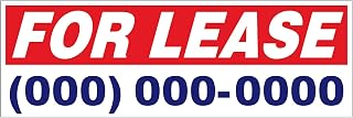 4 Less Co 2x6 Feet for Lease Vinyl Banner Custom Sign with Grommet (Customize Your Name and/or Phone)