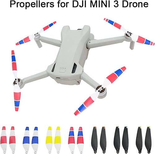 Miniatura 2 de SeiZed Hélices para DJI Mini 3 Drone Hélices de repuesto más silenciosas, de mayor eficiencia aerodinámica, potentes accesorios para drones (color