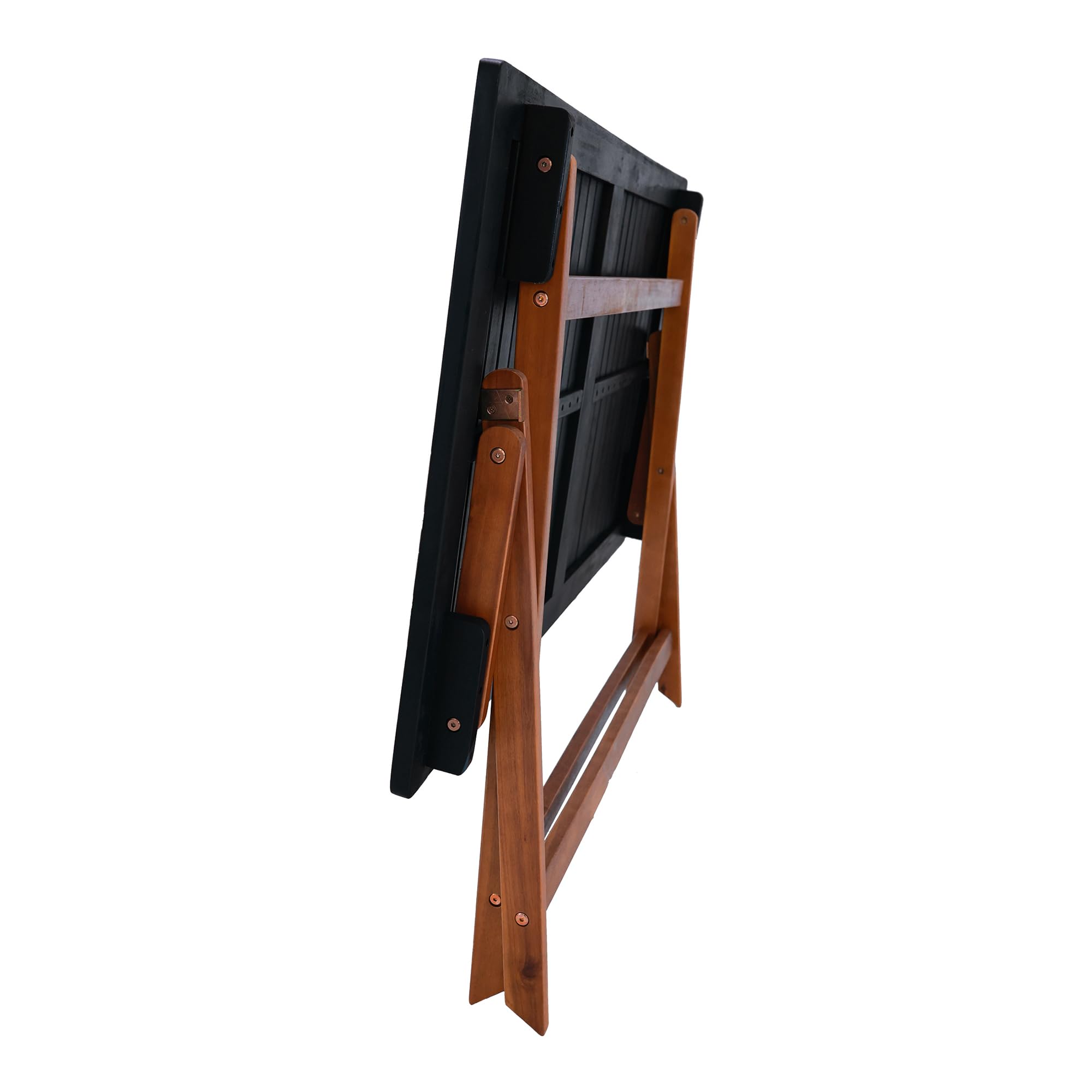 [en.casa] Set da Pranzo per Esterno in Legno di Acacia Oliato Tavolo con Piano Rettangolare e 4 Sedie Mobili Pieghevoli da Giardino Patio Terrazza