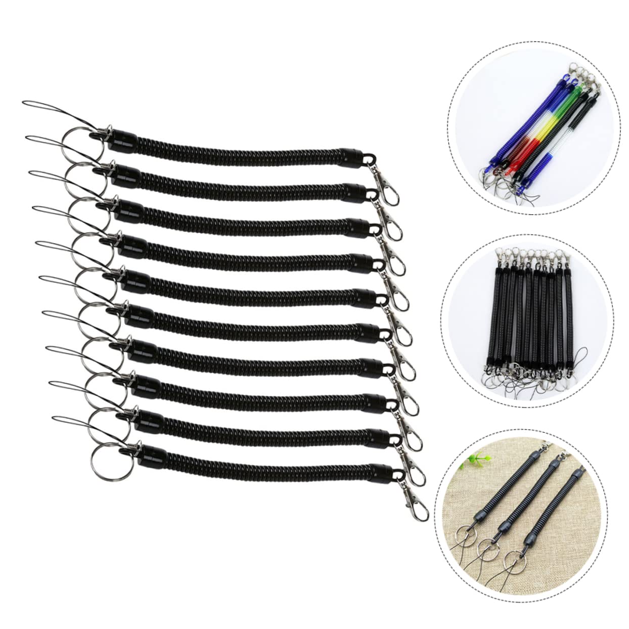 Porte-clés Rétractable élastique - Longueur Ressort 11cm - Pour Camping, Randonnée - Anti-perte