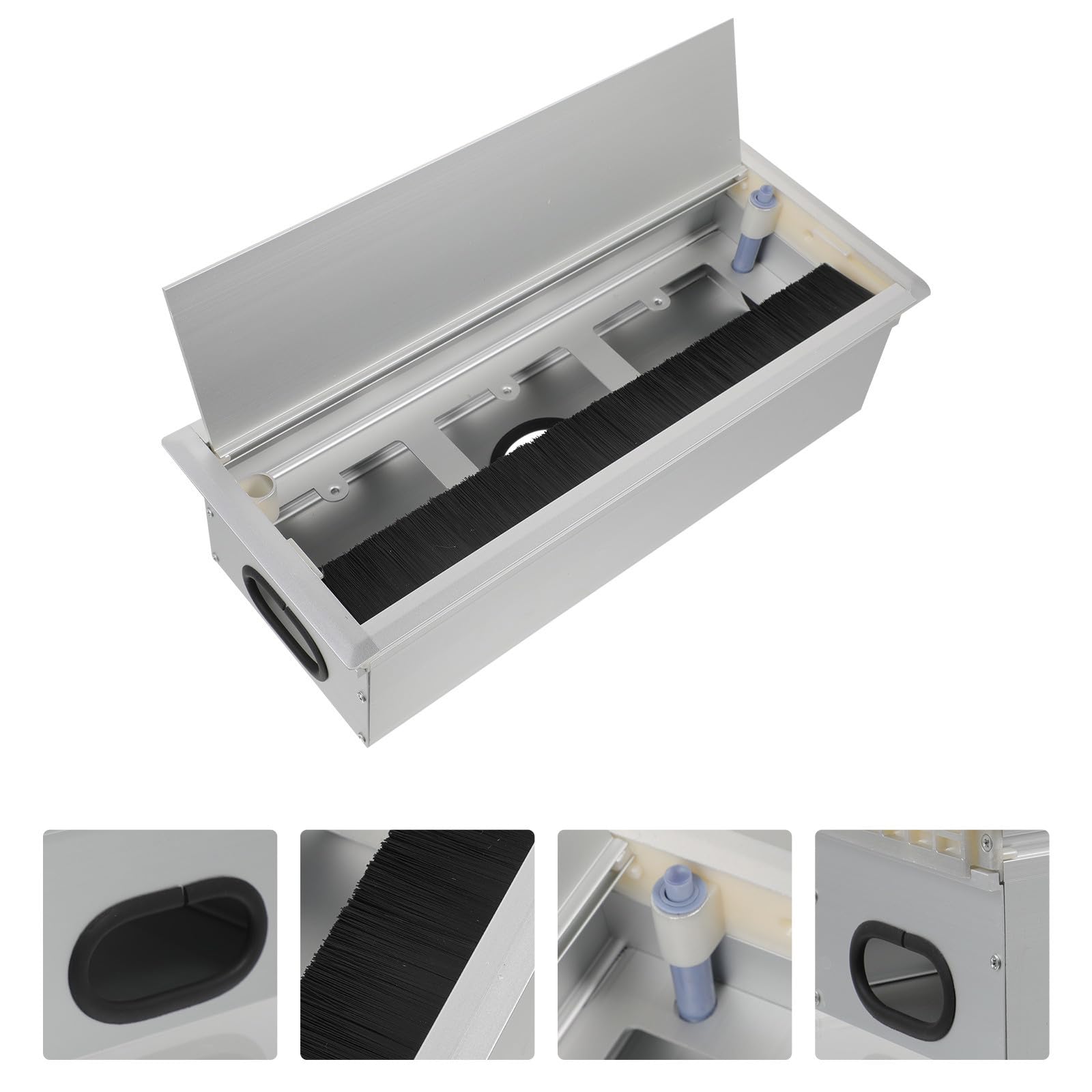 VALICLUD Kabelorganisator aus Aluminiumlegierung mit Rechteckigem Design und Kabeldurchlass für USB Hub und Netzwerk Hub zur Ordentlichen Kabelführung im Badezimmer und Schrank