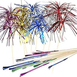 100 Stuks Cocktail Picks Vuurwerkstokken, Kleurrijke Fruit Tandenstoker, Palmboom Cocktail Picks, Decoratie voor Cupcake…