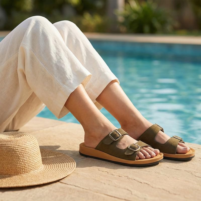 Image of WALKAROO Women's Daily Wear Sandals - WE2362 Chocolate | WE2362