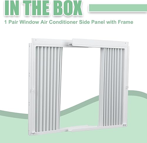 Miniatura 9 de Memrita Paneles laterales de aire acondicionado para ventana con marco, reemplazo de cortina de relleno de acordeón de aire acondicionado para