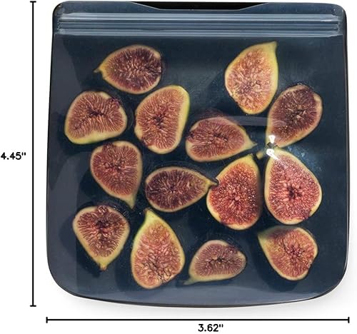 Vista 47 de W&P Porter Bolsa de almacenamiento reutilizable de silicona, sándwich (36 onzas de pie), pizarra, recipiente de almacenamiento de alimentos, apto