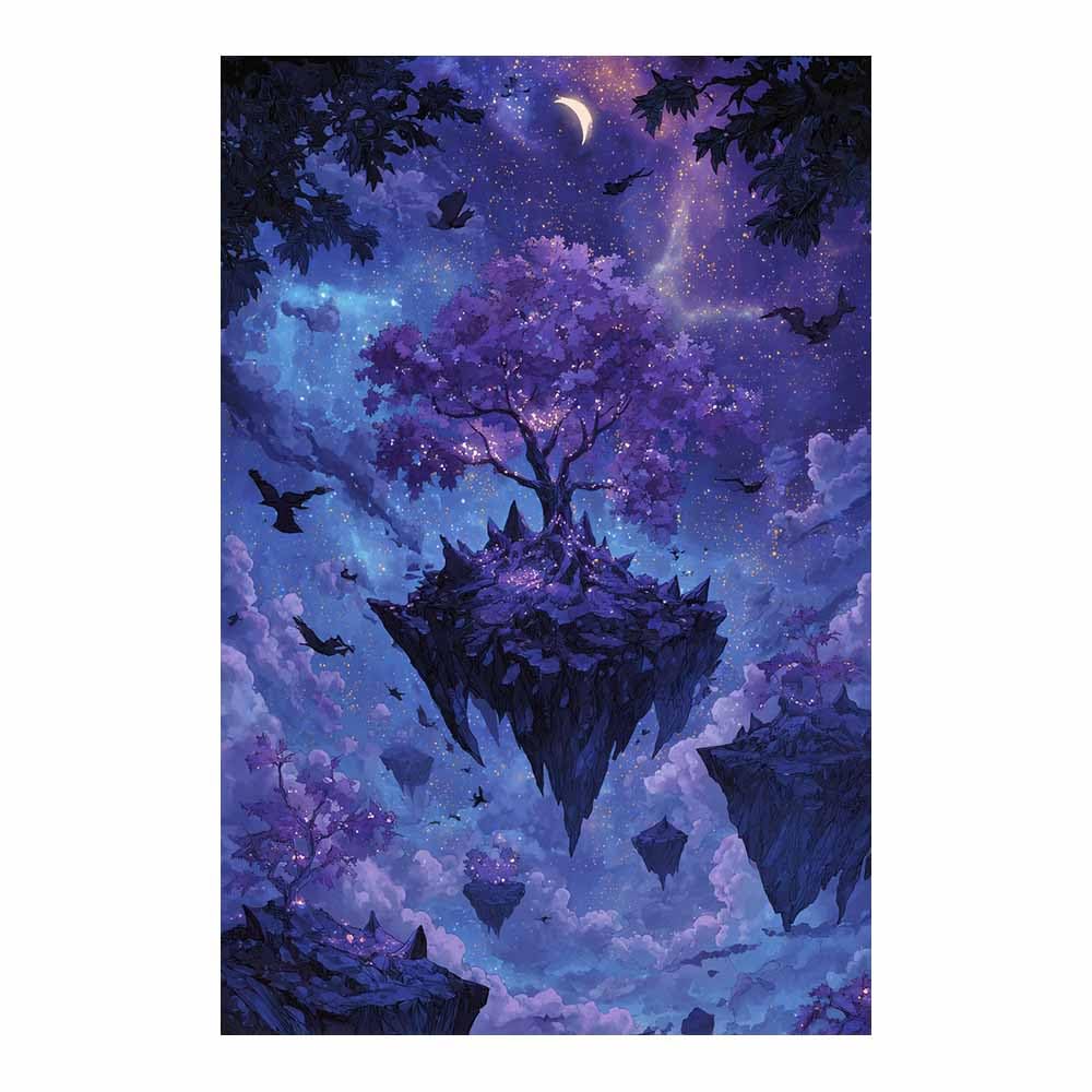 XENIOU Tree Of Life Golden waterfall tree art prints, decorative paintings, for Living Room Bedroom Office Home Wall Decor.(Multicolor)-80x120cm Unframed