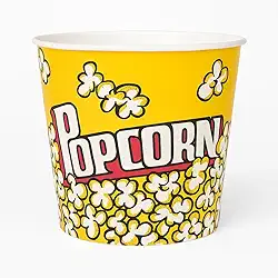 Balde de Pipoca Grande: 3 Litros – Design Vibrante, Reutilizável, Ideal para Festas e Noites de Filme