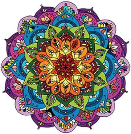 EW Designs Pretty Rainbow Mandala Flower Vinyl Decal Bumper Sticker (4" Wide)