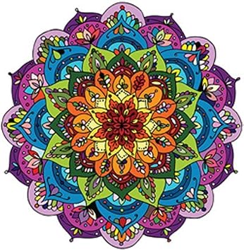 EW Designs Magnet Pretty Rainbow Mandala Flower Magnetic Vinyl Magnet Bumper Sticker 4" Wide