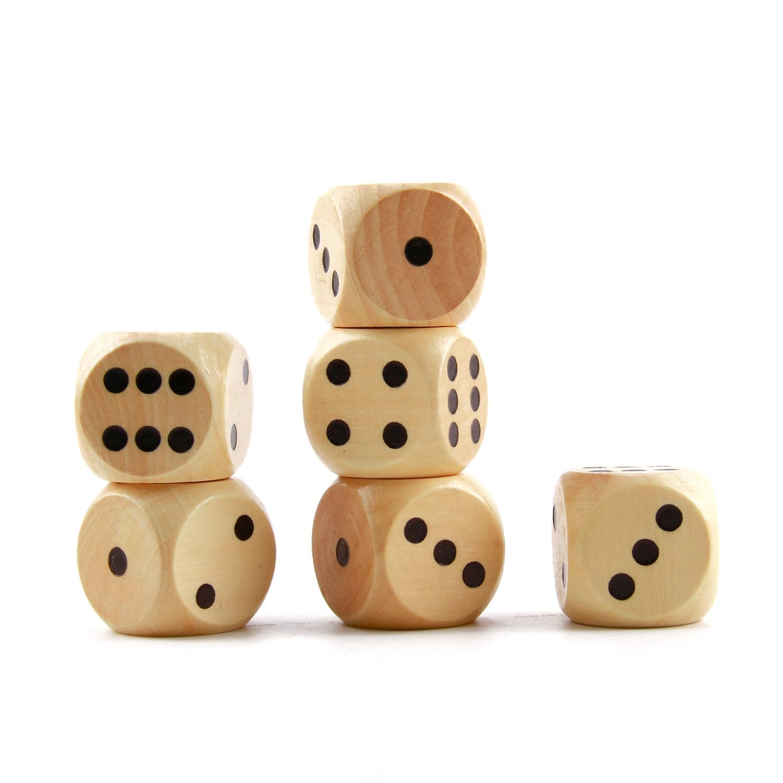 Toddmomy Set Di 10 Dadi In Legno Da 16 Mm, A 6 Facce Con Numeri 1-6 - Per Giochi Da Tavolo E Party - 3