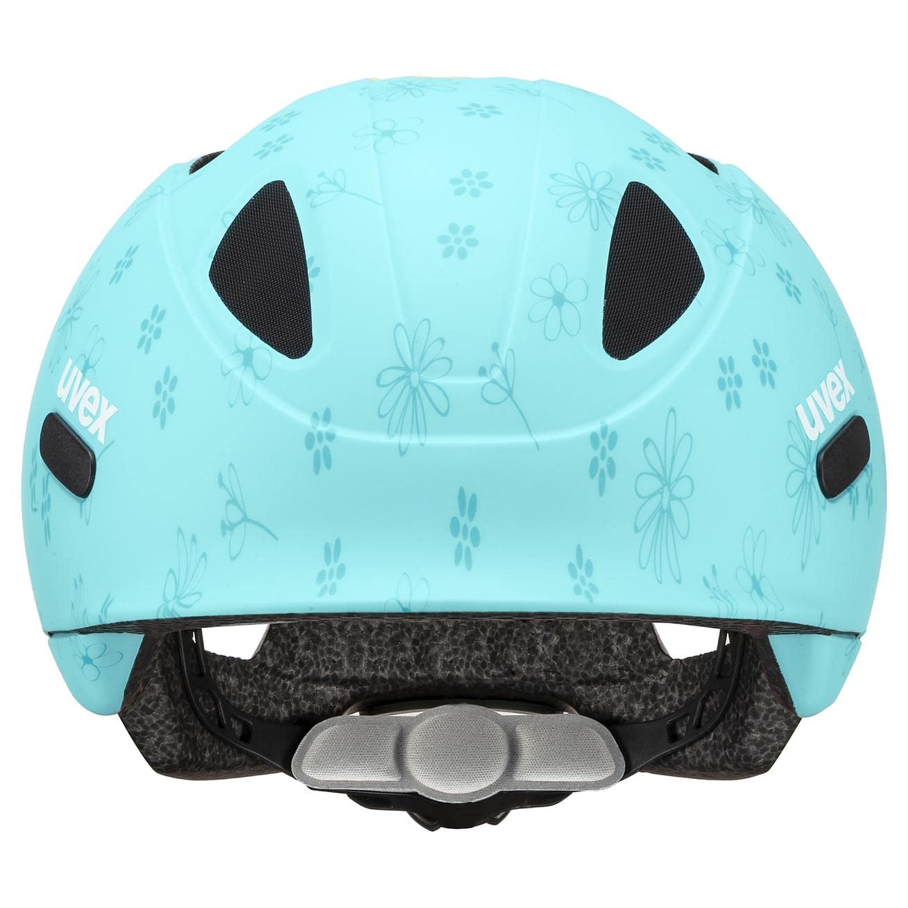 uvex oyo style - lekki kask rowerowy dla dzieci - indywidualna regulacja wielkości - możliwość zainstalowania światła LED - flowers cyan matt - 50-54 cm