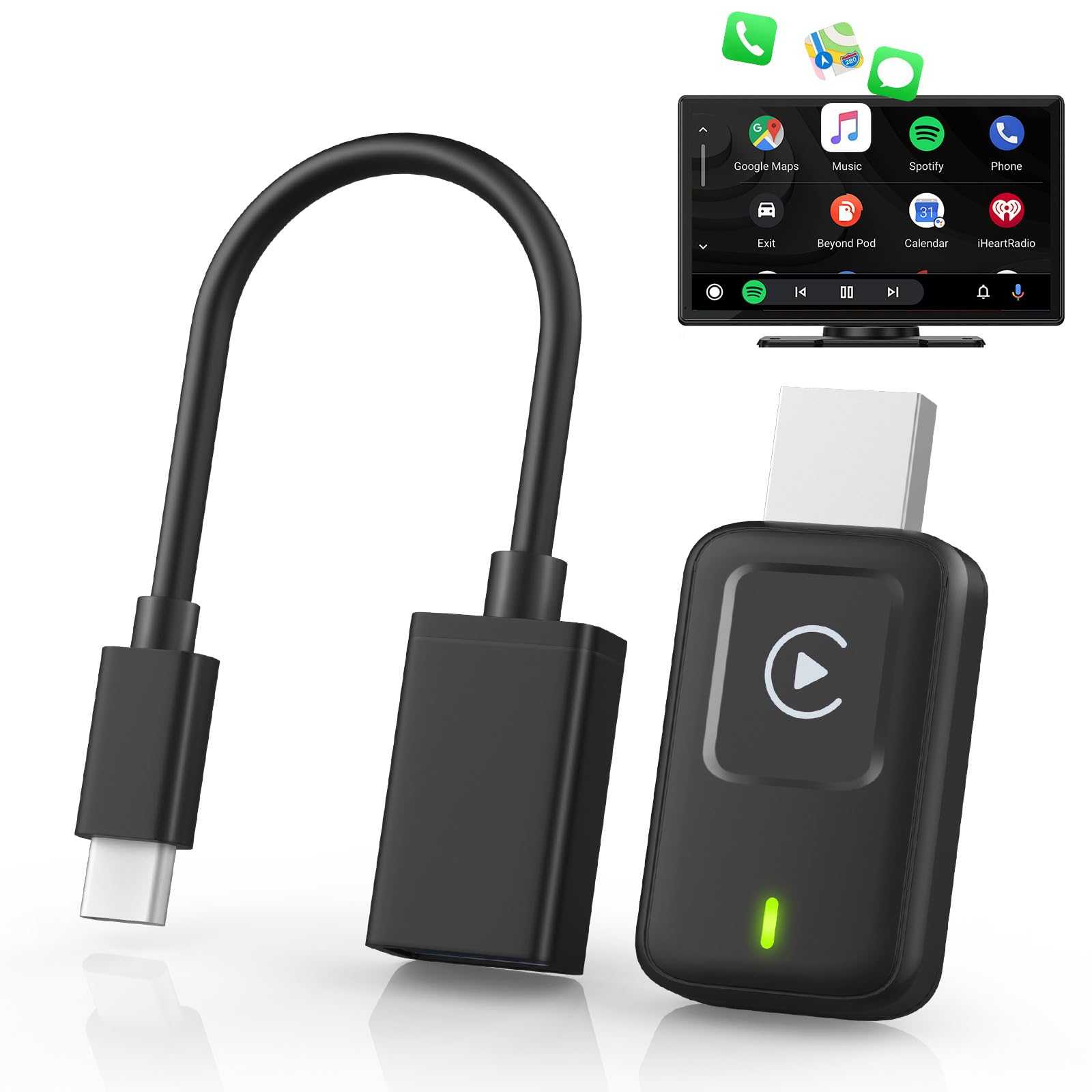 Innopower Adattatore Carplay Wireless e Android Auto 2 in 1, Converte Auto/Carplay da Cablato a Wireless, Plug & Play, Mini e stabile, Supporta iOS 10+ e Android 11+, USB C/A Innopower Adattatore Carplay Wireless e Android Auto 2 in 1, Converte Auto/Carplay da Cablato a Wireless, Plug & Play, Mini e stabile, Supporta iOS 10+ e Android 11+, USB C/A