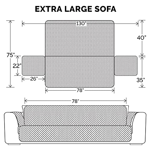 Image of Furhaven Waterproof & Non-Slip XL Sofa /Couch Cover Protector for Dogs, Cats, & Children - Quilted Paw Print Living Room Furniture Cover - Gray, X-Large Sofa