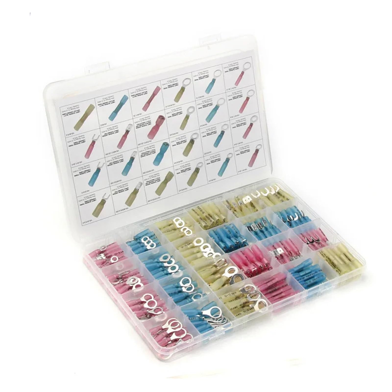 BKGWCSOR 240PCS Heat Shrink Butt Connectors Splice Crimp Terminals Cable Wire Butt Fork Spade Ring Terminals Assortment Kit AWG 22-10