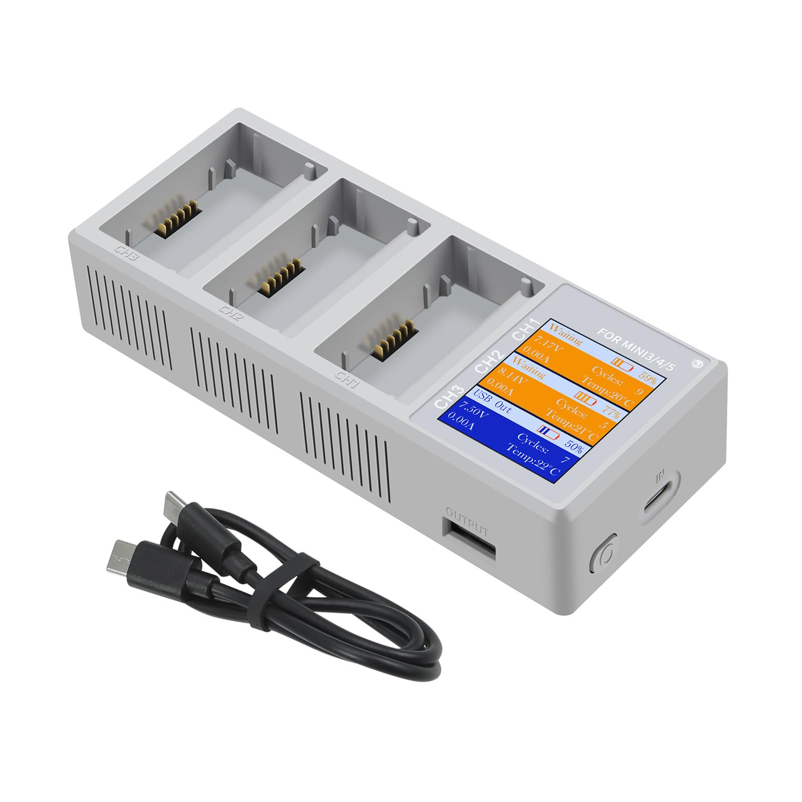 Stazione di ricarica intelligente della batteria da 100W con display a