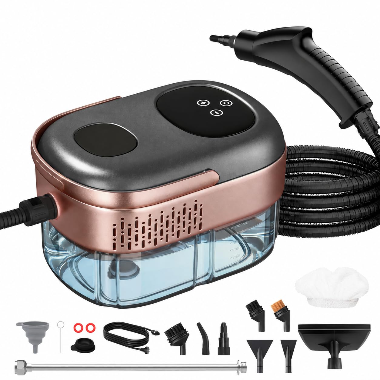 Mixoo Hochdruck Dampfreiniger Handgerät für alles, 2500W, 1,4L,3 Bar