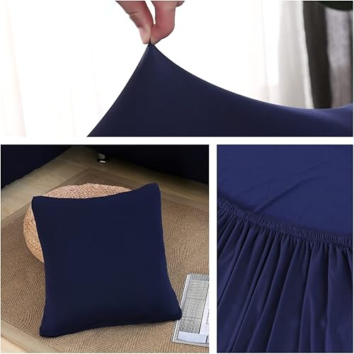 Miniatura 4 de Fundas de Sofá Seccional 2 Piezas Fundas Elásticas para Sofá en Forma de L Sofá Chaise Funda Protectora de Muebles para Niños Perros Mascotas con 2