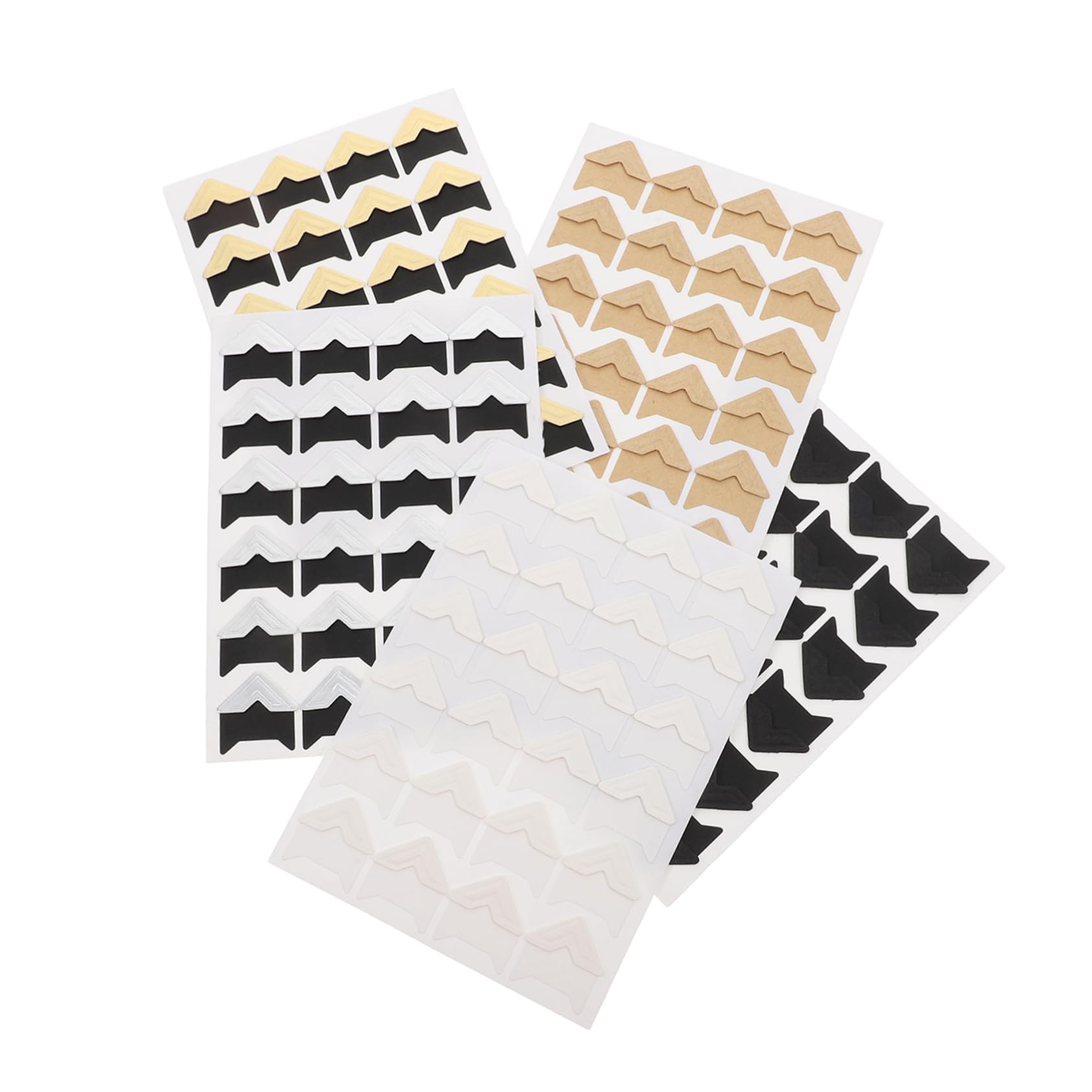 KALLORY Scrapbook Stickers Set 5 Sheets Photo Corners for Scrapbooking Vintage Scrapbook Paper Corner Stickers DIY Photo Album Journal Corners