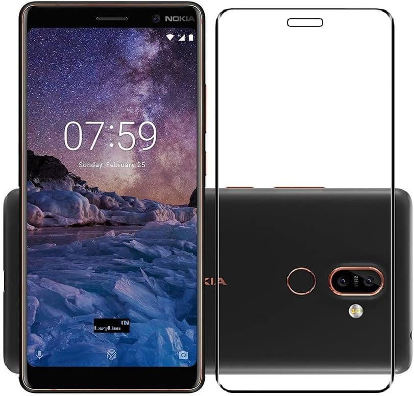 LazyLion Tempered Glass Screen Protector for Nokia 7 Plus Curved Glass|Soft Touch|Protective Screen Protector with Wipes Kit (Pack of 1)