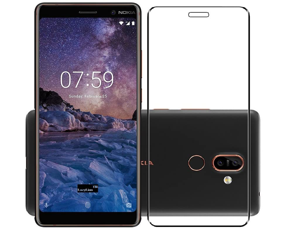 LazyLion Tempered Glass Screen Protector for Nokia 7 Plus Curved Glass|Soft Touch|Protective Screen Protector with Wipes Kit (Pack of 1)