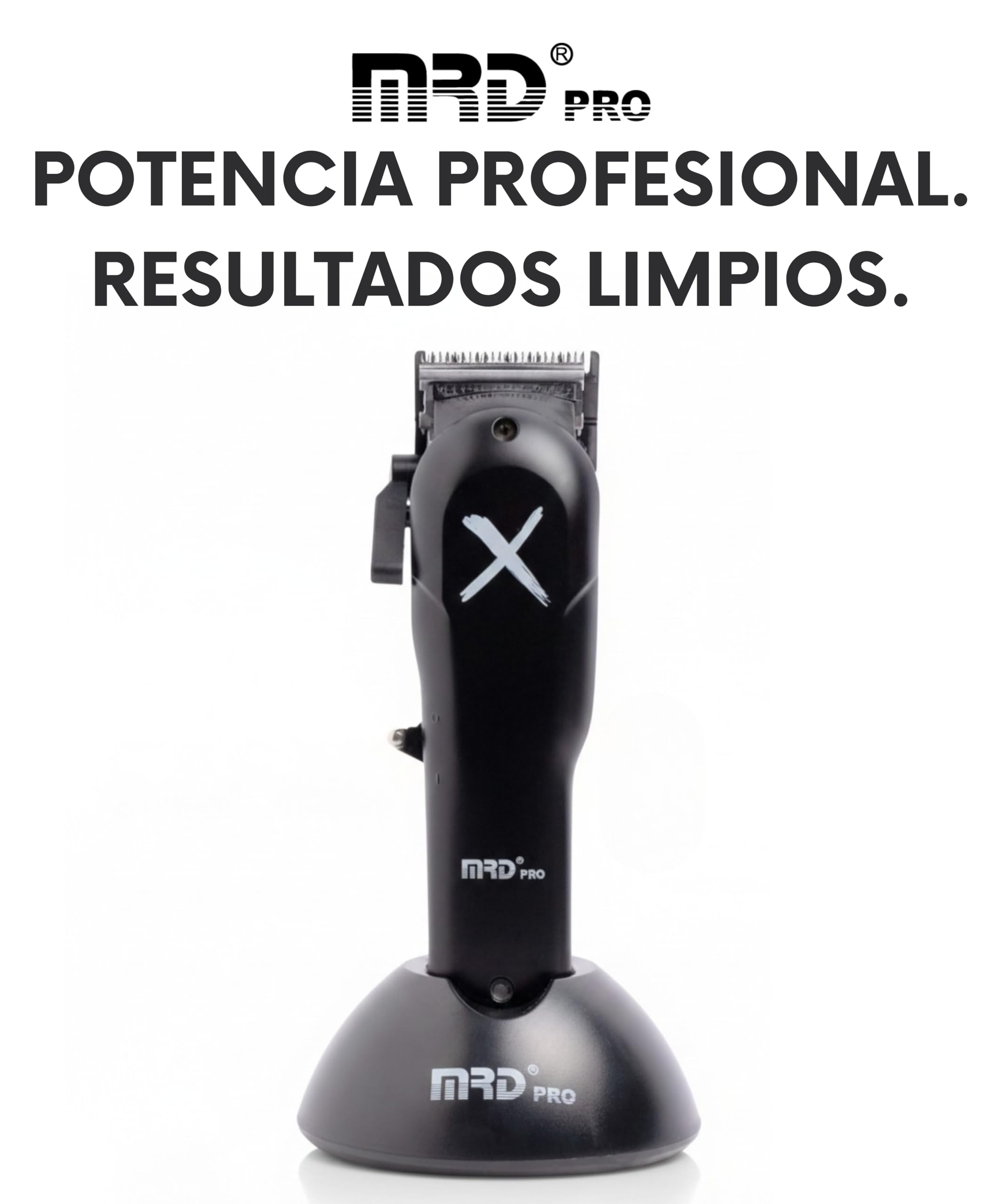 MRD Clipper PRO BUZZ CUTTER – Máquina de cortar pelo hombre profesional con motor Rotativo, cuchilla DLC Faper y bateria de 3350 mAh, cortapelos MRD pro recargable USB-C