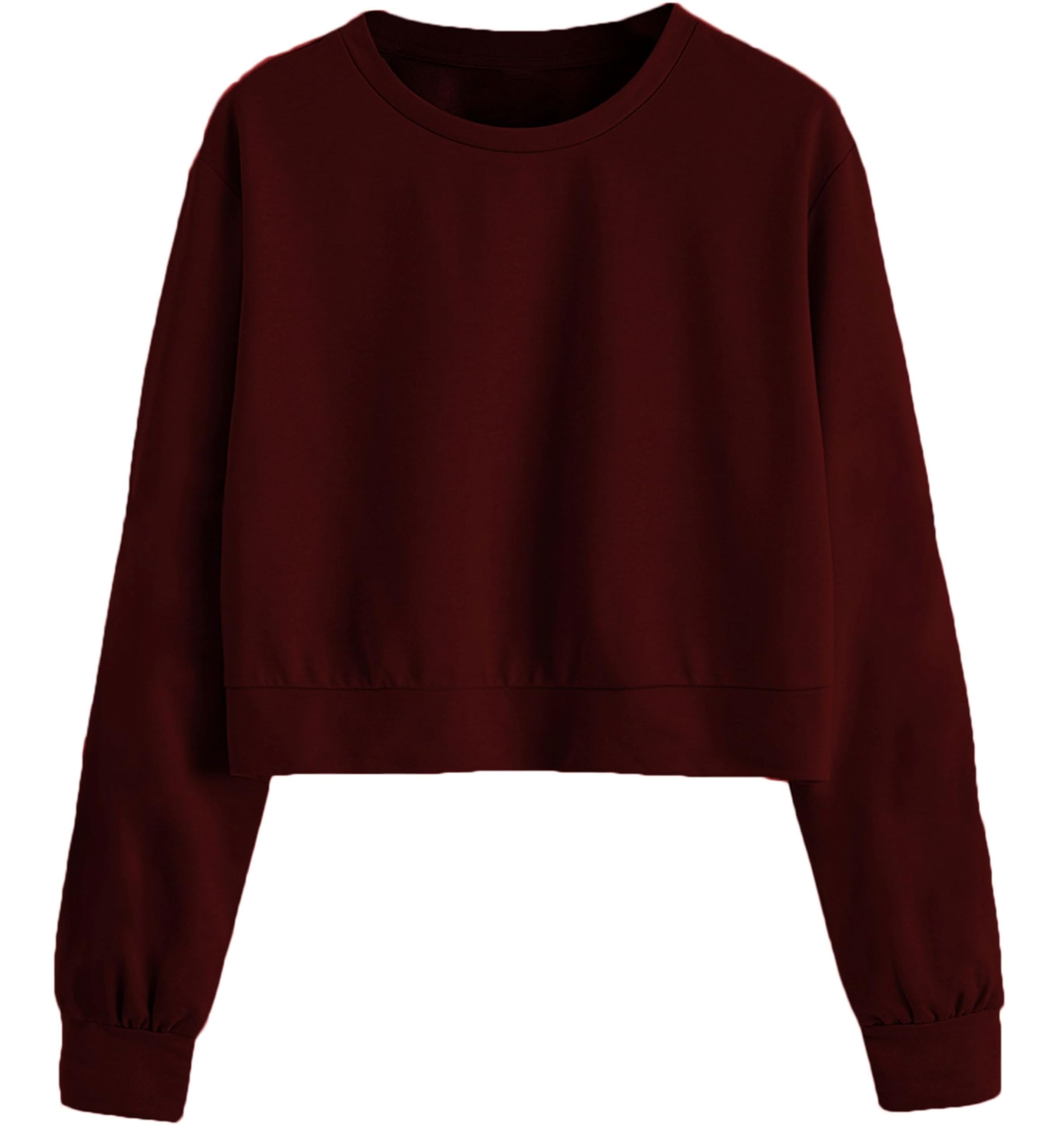 B1341 Women's Cotton Round Neck Full Sleeve Regular Fit Winter Wear Sweatshirts (M,Maroon)-image-1