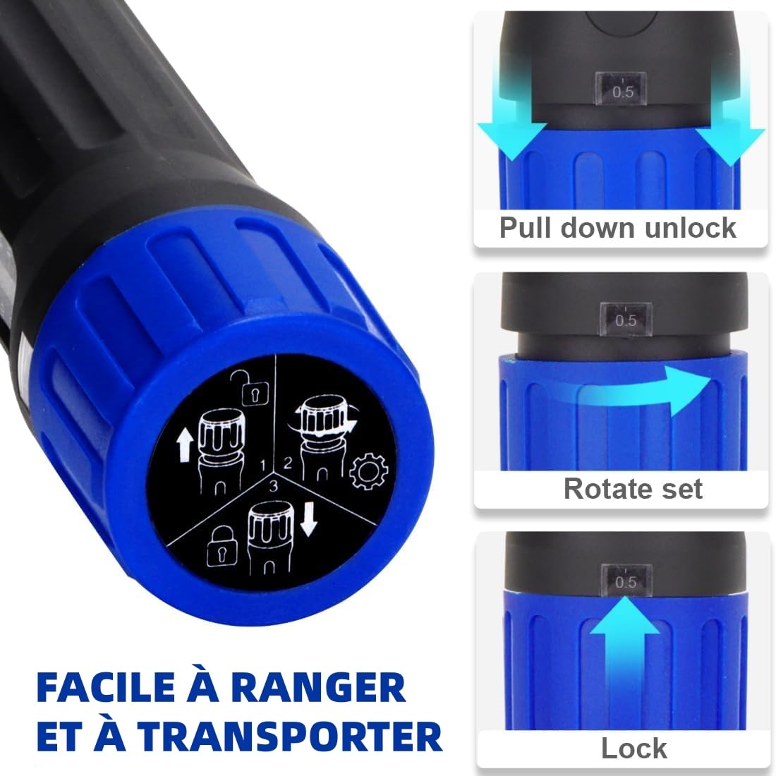 Clé tournevis dynamométrique 1-6 Nm | Jeu de clés dynamométriques pour la réparation de vélo avec porte-embouts