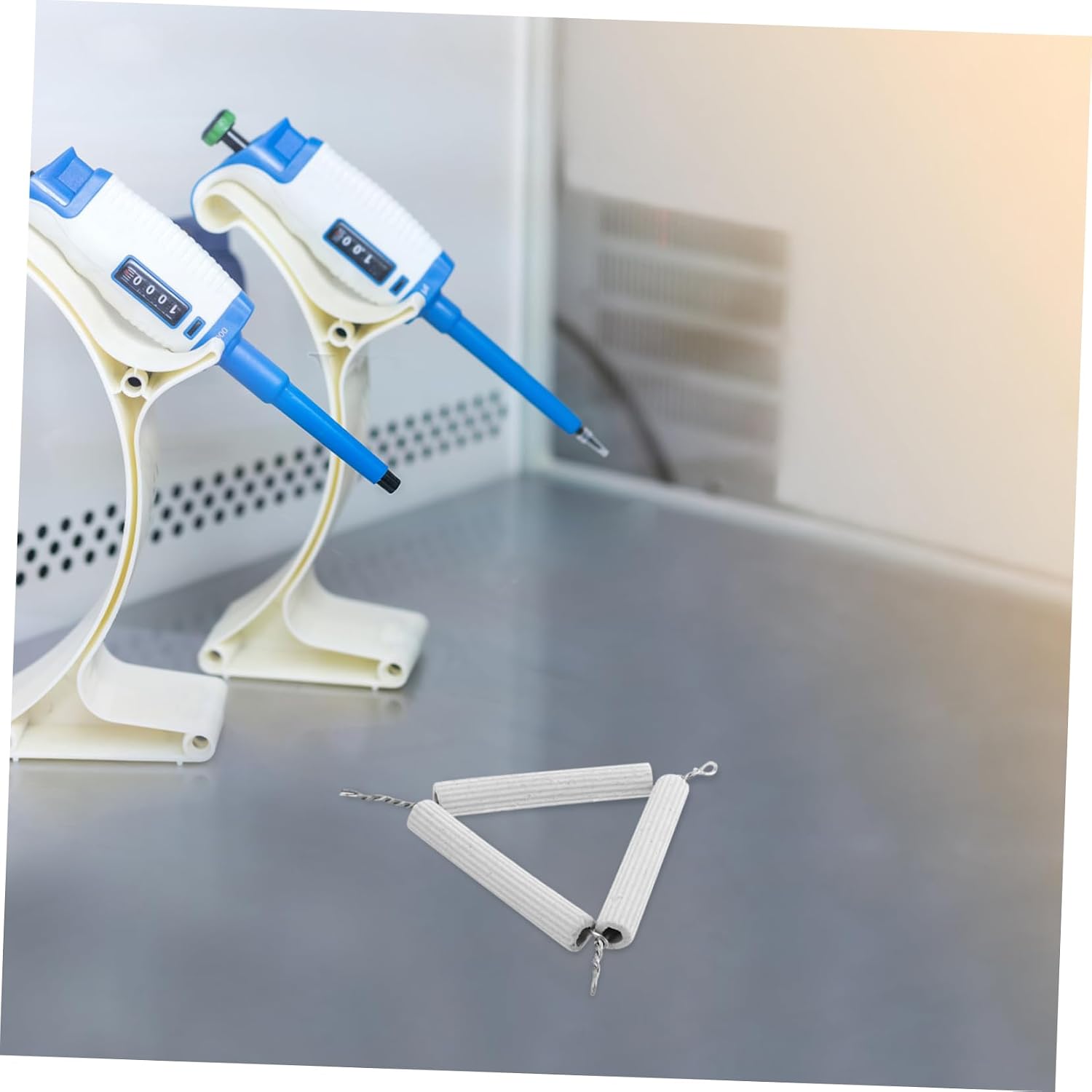 ORFOFE 6pcs Ceramic Crucible Holder Stand for Lab Heating Applications Triangular Support for Chemistry Experiments Educational Equipment