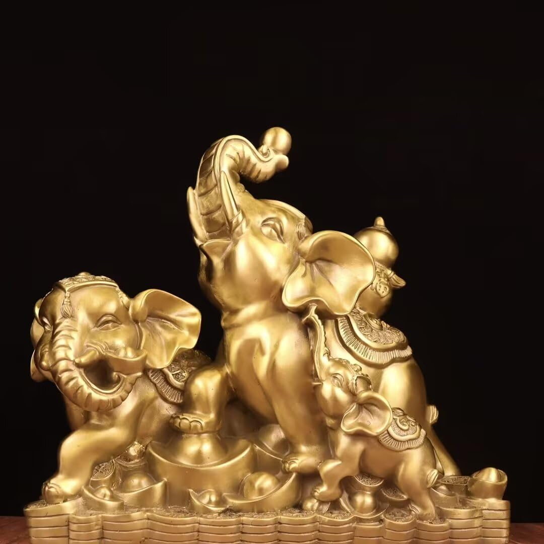 GLETSF Sculpture Crafts Statue Decorations Pure Copper Mother and Child Ornament Animal Office Decoration Handicraft Ornament,
